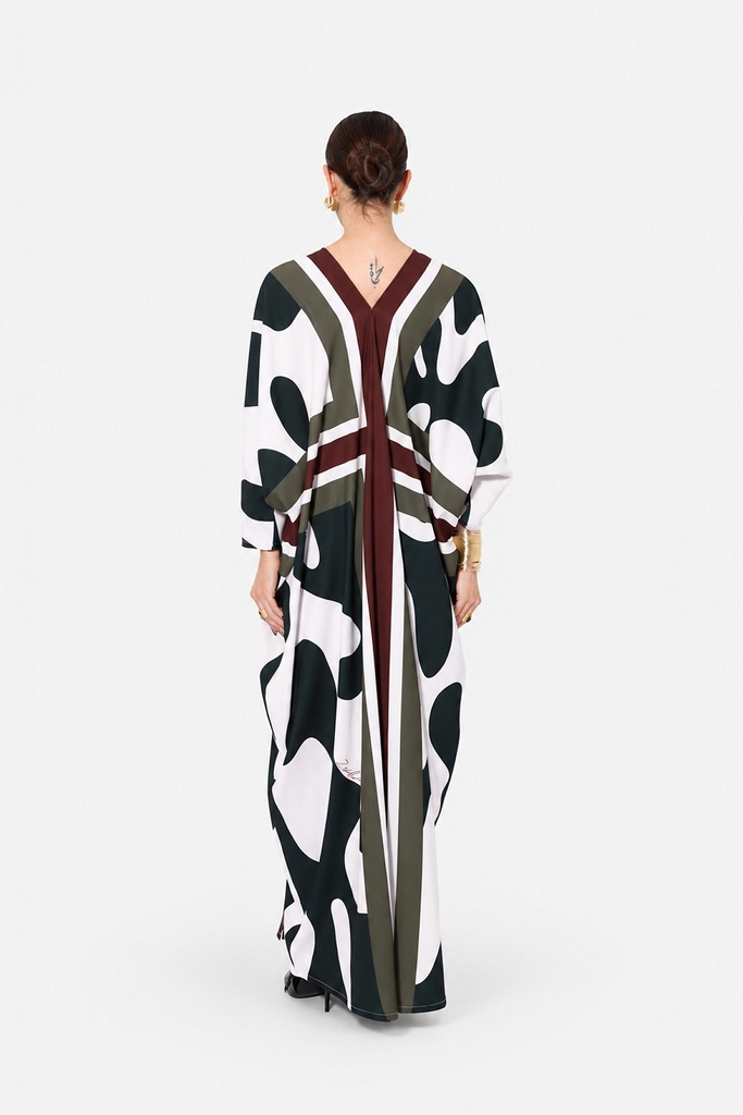 Verdant Abstract Kaftan — back