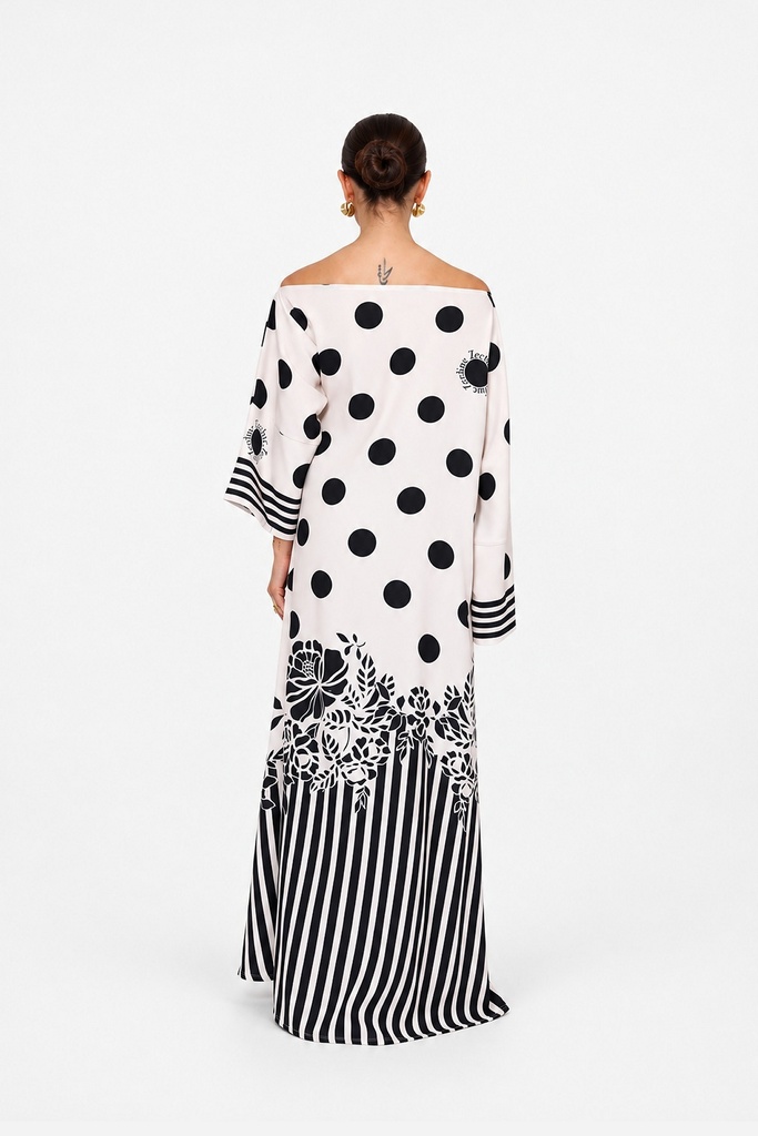 Ivory Dot Kaftan — back